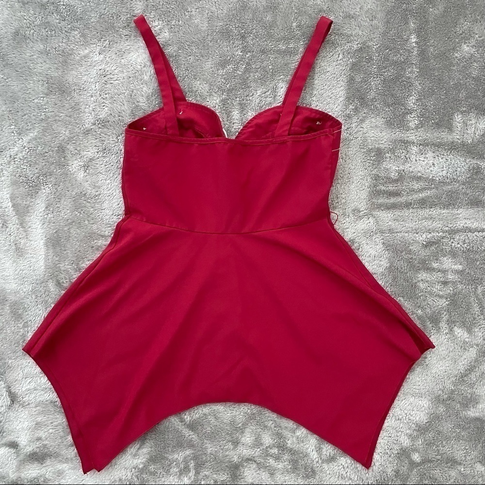 Dressfo Asymmetrical Button Sweetheart Red Dress Women's Size M Party Retro - Picture 2 of 9